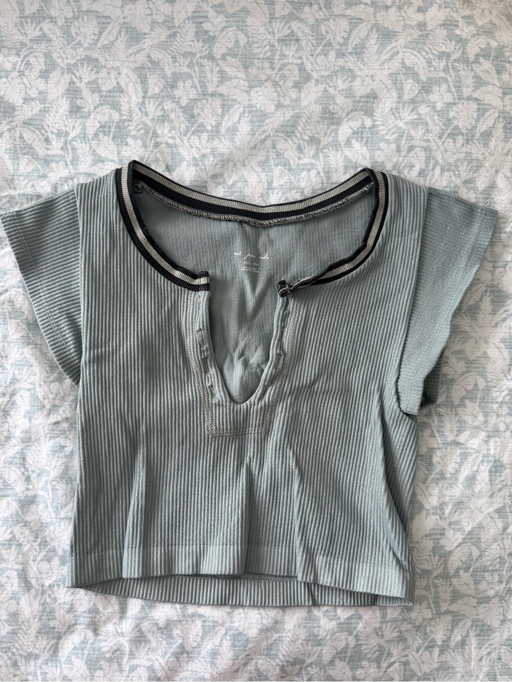 Ribbed Urban Outfitters Ribbed Green Short Sleeve top